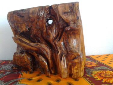 Sculpture titled "Force ancestrale" by Annie Décarpes (kirova), Original Artwork, Wood