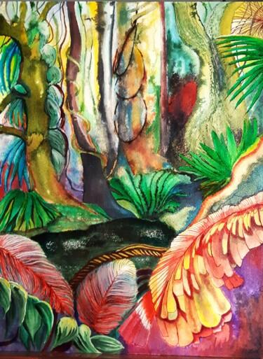 Pintura intitulada "Forêt primaire" por Annie Décarpes (kirova), Obras de arte originais, Tinta