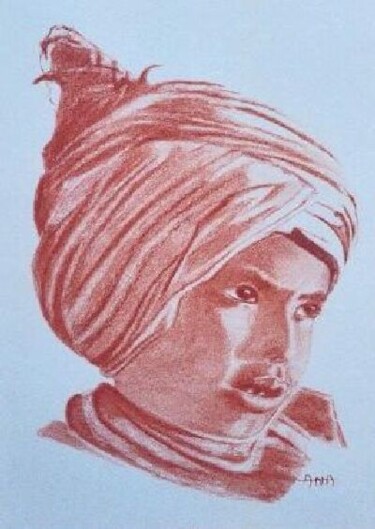 Painting titled "KARIM" by Annie Dite Ana Maillet, Original Artwork