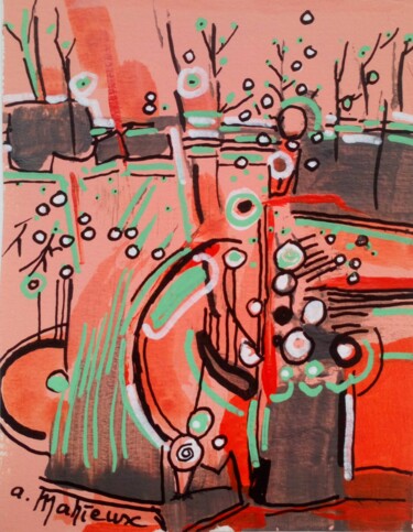 Malerei mit dem Titel "carte de voeux 2022" von Annie Mahieux, Original-Kunstwerk, Acryl