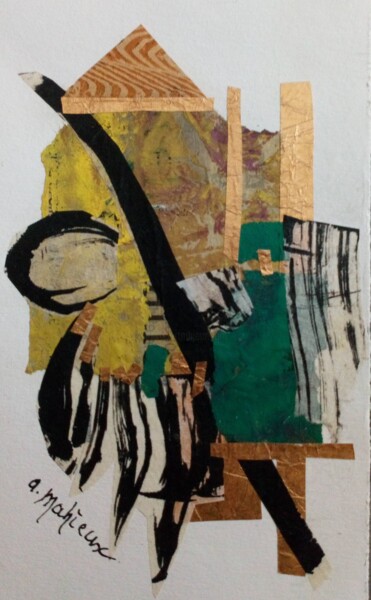 Painting titled "Composition" by Annie Mahieux, Original Artwork, Collages