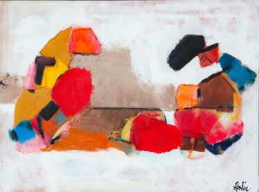 Картина под названием "Mutations" - Annie Faure, Подлинное произведение искусства, Акрил Установлен на Деревянная рама для н…
