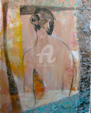 Painting titled "chignon-de-danseuse" by Annie-France Giroud, Original Artwork, Acrylic