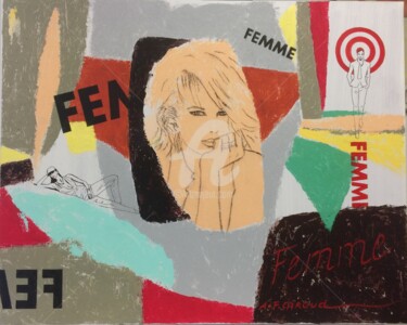Pittura intitolato ""FEMME FEMME"" da Annie-France Giroud, Opera d'arte originale, Acrilico