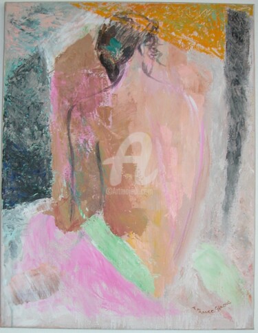 Картина под названием "DOS MOUSSELINE ROSE…" - Annie-France Giroud, Подлинное произведение искусства, Акрил
