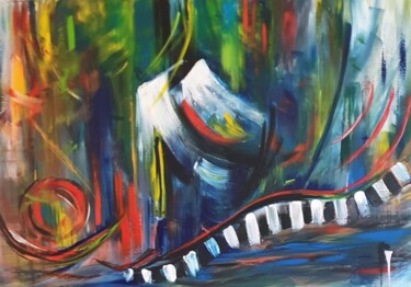 Painting titled "Piano écolo" by Annie Galipot, Original Artwork, Acrylic