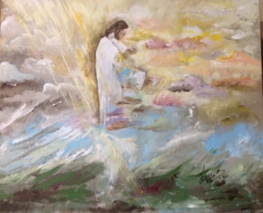 Painting titled "La résurrection 3" by Annie Galipot, Original Artwork, Acrylic