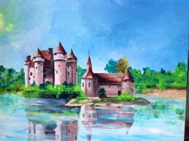 Peinture intitulée "Le château du val.…" par Annie Galipot, Œuvre d'art originale, Acrylique