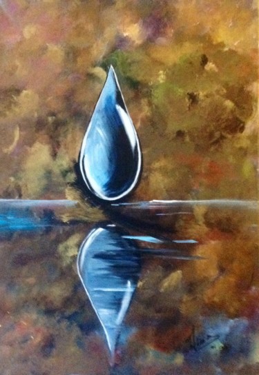 Pintura titulada "La Goutte d'eau" por Annie Galipot, Obra de arte original, Acrílico