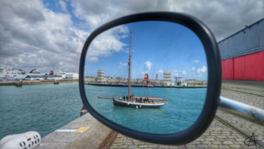 Fotografie getiteld "Le port du Havre (7…" door Annie Gazé, Origineel Kunstwerk, Digitale fotografie Gemonteerd op Aluminium