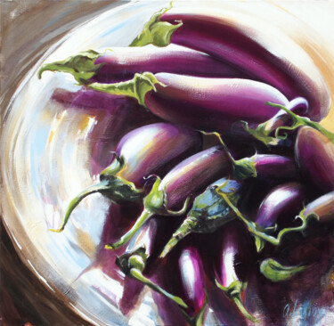 Peinture intitulée "aubergines-80-bd.jpg" par Annie Lanoy, Œuvre d'art originale