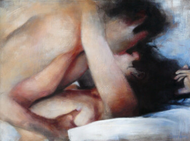 Peinture intitulée "les-amoureux-19-12-…" par Annie Lanoy, Œuvre d'art originale