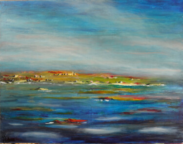 Peinture intitulée "La Baie" par Annie Malarme, Œuvre d'art originale, Huile