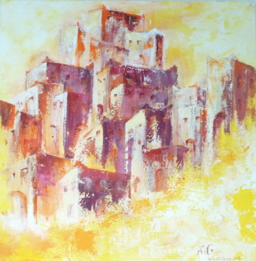 Painting titled "Kasbah" by Annie Marchais Guerin, Original Artwork, Acrylic