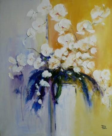 Peinture intitulée "Orchidèes" par Annie Piel, Œuvre d'art originale