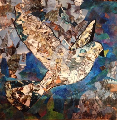 Collages titled "Douce colombe" by Annie Predal, Original Artwork