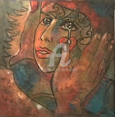 Peinture intitulée "Rien qu’une larme" par Annie Predal, Œuvre d'art originale, Acrylique