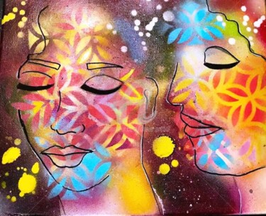 Peinture intitulée "Tout-en-couleur.jpg" par Annie Predal, Œuvre d'art originale, Acrylique