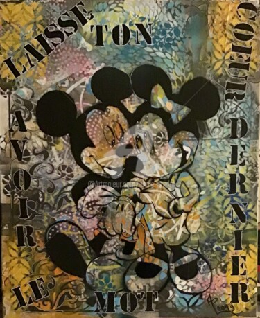 Pintura intitulada "Une histoire éterne…" por Annie Predal, Obras de arte originais, Tinta spray