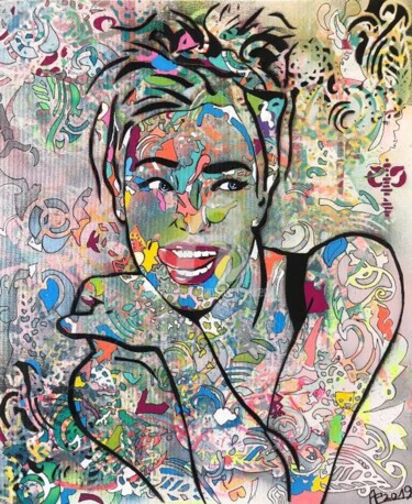 Malerei mit dem Titel "la-jeune-femme-mali…" von Annie Predal, Original-Kunstwerk, Sprühfarbe
