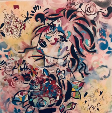 Peinture intitulée "Dernier regard en a…" par Annie Predal, Œuvre d'art originale, Bombe aérosol