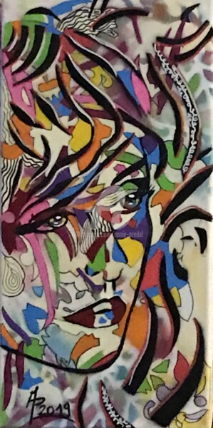Schilderij getiteld "L’instant d’un rega…" door Annie Predal, Origineel Kunstwerk, Graffiti