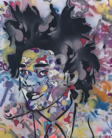 Painting titled "Jean-Michel Basquia…" by Annie Predal, Original Artwork, Spray paint
