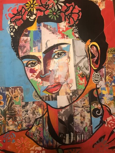Painting titled "Frida" by Annie Predal, Original Artwork, Acrylic