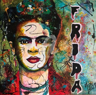 Pittura intitolato "Le destin de Frida" da Annie Predal, Opera d'arte originale, Inchiostro