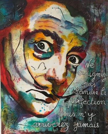 Malerei mit dem Titel "Dali" von Annie Predal, Original-Kunstwerk, Tinte