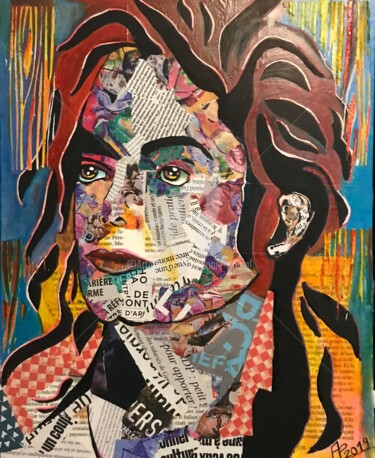 Painting titled "Michael for ever" by Annie Predal, Original Artwork, Collages