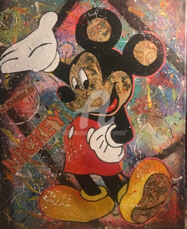 Painting titled "Hello Mickey Mouss" by Annie Predal, Original Artwork, Acrylic