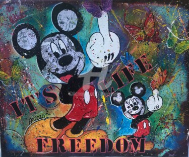 Painting titled "Freedom it’s Life" by Annie Predal, Original Artwork, Acrylic