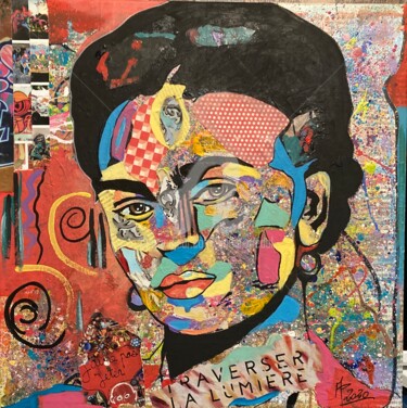 Collages intitulée "Merveilleuse  Frida" par Annie Predal, Œuvre d'art originale, Collages