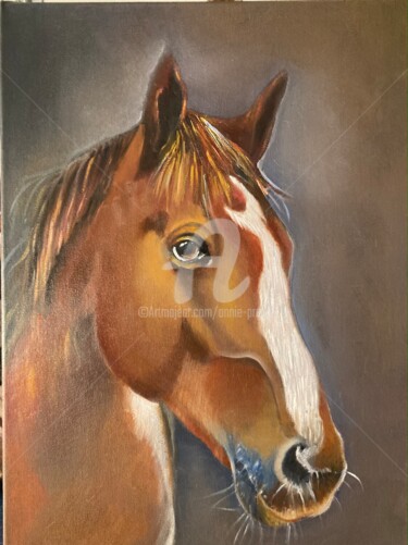 Painting titled "Horse" by Annie Predal, Original Artwork, Oil