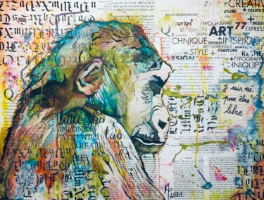 Peinture intitulée "Né pour vivre libre" par Annie Predal, Œuvre d'art originale, Encre