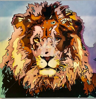 Painting titled "The king" by Annie Predal, Original Artwork, Oil