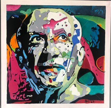 Malerei mit dem Titel "Picasso" von Annie Predal, Original-Kunstwerk, Öl