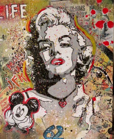 Collagen mit dem Titel "M’elle Marylin" von Annie Predal, Original-Kunstwerk, Collagen