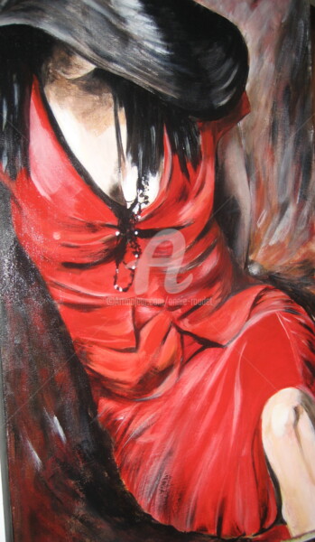 Painting titled "Tenue de ville" by Annie Roudet, Original Artwork, Acrylic