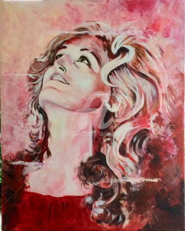 Painting titled "La magnifique Dalida" by Annie Roudet, Original Artwork, Acrylic