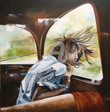 Картина под названием "« En voiture madame…" - Annie Roudet, Подлинное произведение искусства, Акрил