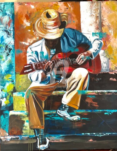Painting titled "El cubano" by Annie Roudet, Original Artwork, Acrylic