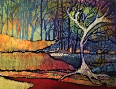 Disegno intitolato "La forêt magique" da Annie Vandemalle, Opera d'arte originale, Pastello