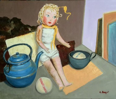 Painting titled "N.M. boules et poup…" by Annie Bagot, Original Artwork, Oil