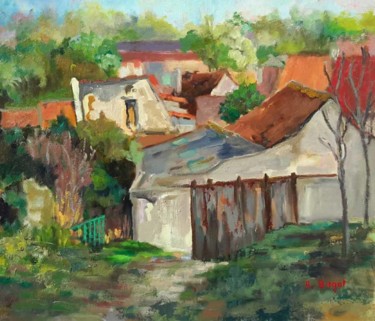 Peinture intitulée "Vieux Goussainville" par Annie Bagot, Œuvre d'art originale, Huile