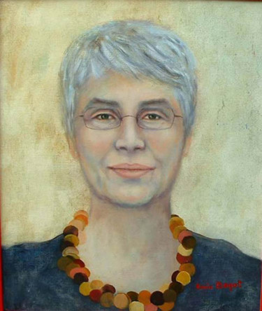 Malerei mit dem Titel "portrait Martine" von Annie Bagot, Original-Kunstwerk, Öl