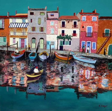 Malerei mit dem Titel "port-du-midi" von Annie Bagot, Original-Kunstwerk, Öl