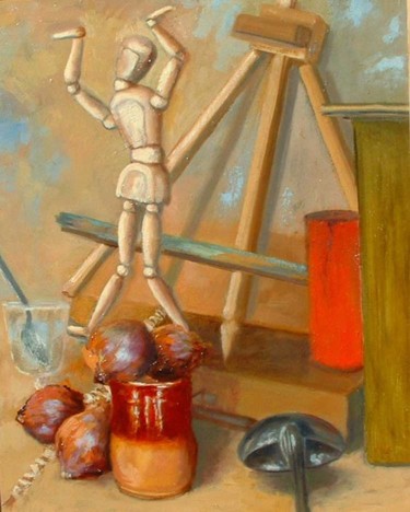 Картина под названием "N.M. au mannequin" - Annie Bagot, Подлинное произведение искусства, Масло