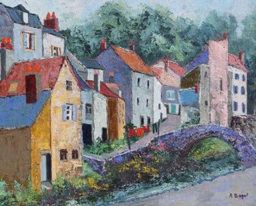 Painting titled "Clamecy" by Annie Bagot, Original Artwork, Oil